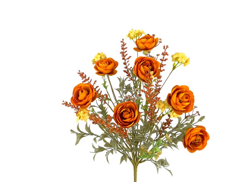 21" Ranunculus Filler Bush: Orange - 56880OR - The Wreath Shop