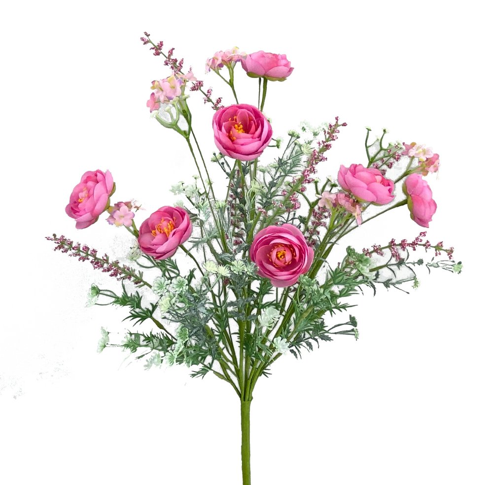 21" Ranunculus Filler Bush: Pink - 63101BT - The Wreath Shop