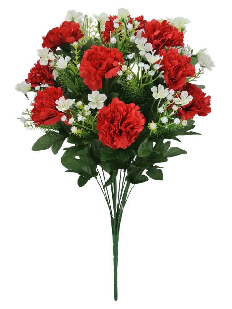 21" Red Carnation Bush - 84172-RD - The Wreath Shop