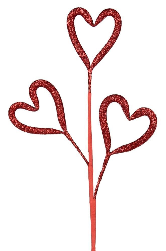 21" Red Tubing Heart Spray - HV908824 - The Wreath Shop