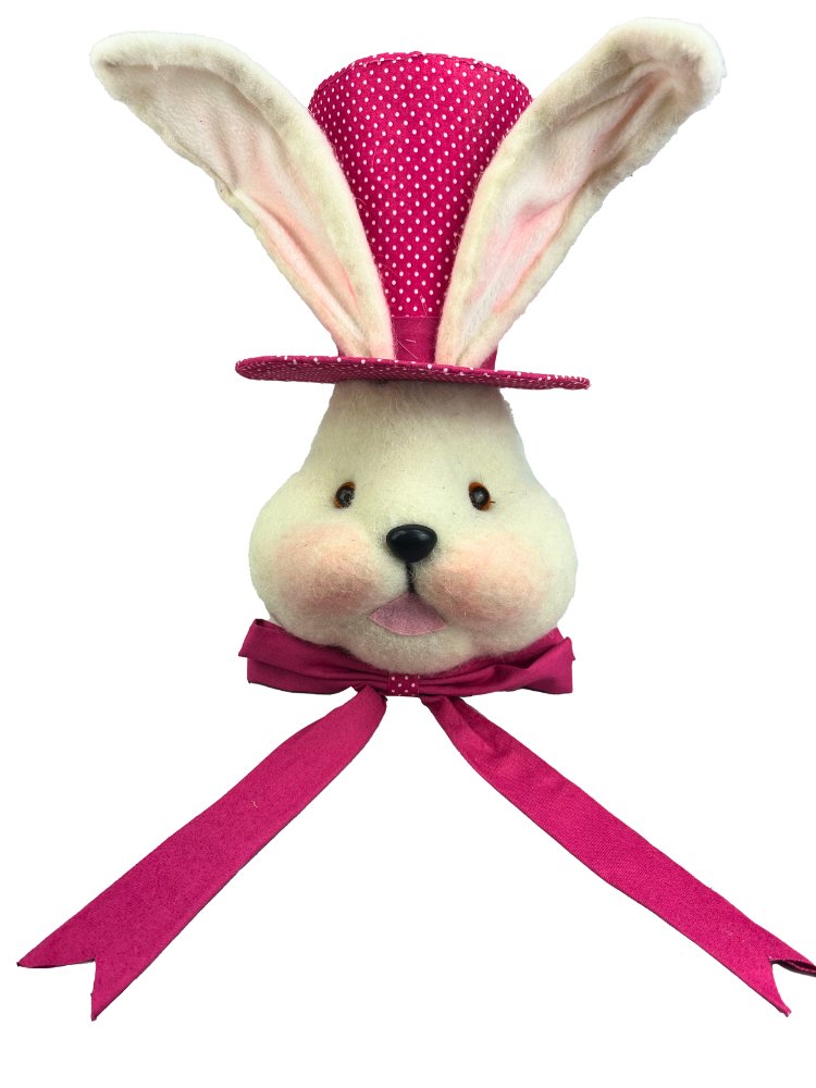 22" Bunny Head w/ Hot Pink Top Hat - 63535BT - The Wreath Shop