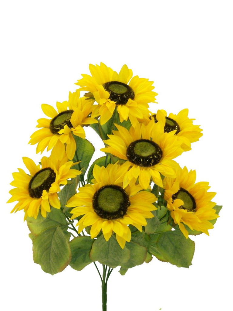 22" Color Fast Sunflower Bush (7) - 30294GDYW - The Wreath Shop