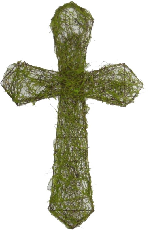 22" Moss Cross - 29220GN - The Wreath Shop