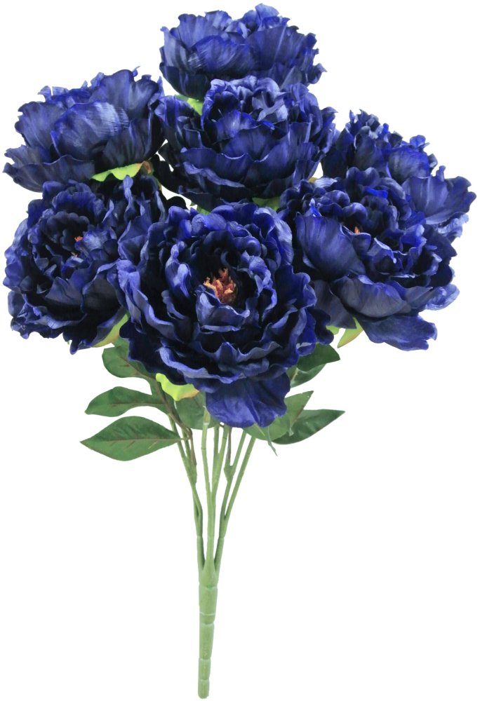 22" Peony Bush: Dark Blue (7) - 54849-DKBLUE - The Wreath Shop