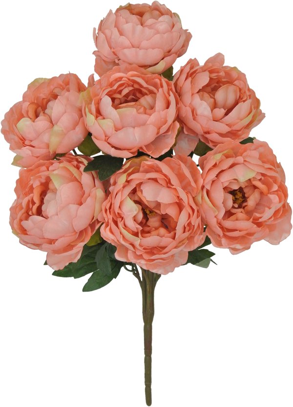 22" Peony Bush: Peach (7) - 61156-PH - The Wreath Shop