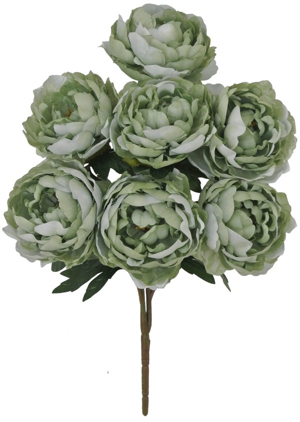 22" Peony Bush: Sage Green (7) - 61156-GN - The Wreath Shop