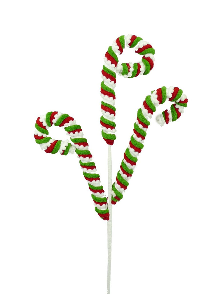22" Peppermint Twirl Spray: Red/Grn/Wht - 84606RWG - The Wreath Shop