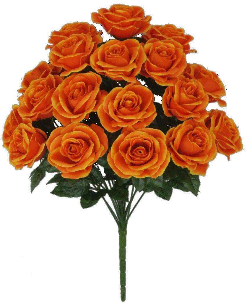 22" Rose Bush: Orange x 18 - 80194-OR - The Wreath Shop