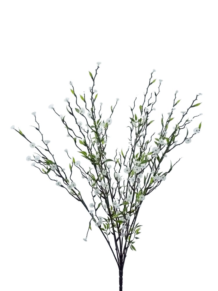 22" Twig Flower Spray: White - 35070WT - The Wreath Shop