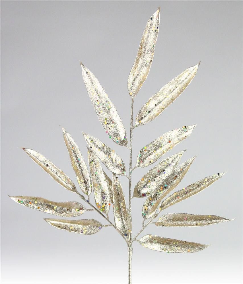 23" Glitter Blade Eucalyptus Spray: Gold - XS757049 - The Wreath Shop