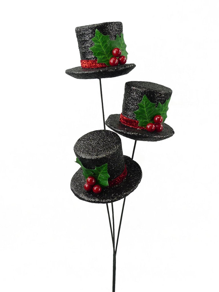 24" Black Top Hat Spray - 84947BK - The Wreath Shop