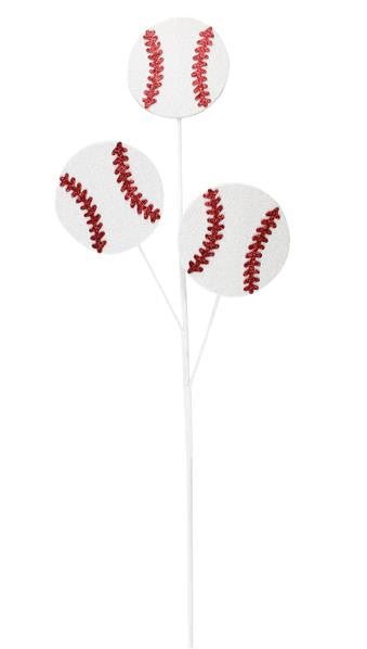 24" Glitter Triple Baseball Pick - MN0083 - The Wreath Shop