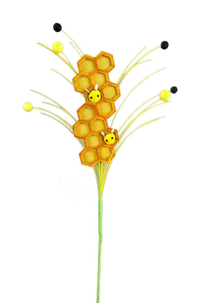 24" Honeycomb Bee Spray - 63154YW - The Wreath Shop