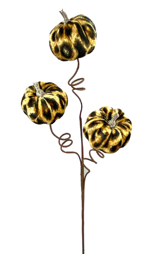 24" Leopard Pumpkin Spray - 56742SP26 - The Wreath Shop