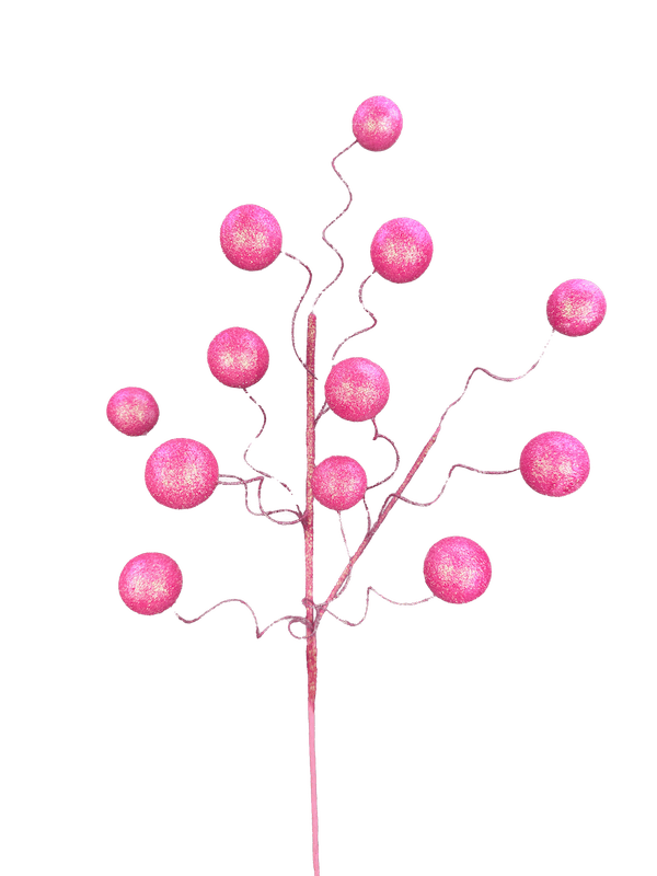 24" Pink Glitter Ball Spray - 63744PK - The Wreath Shop