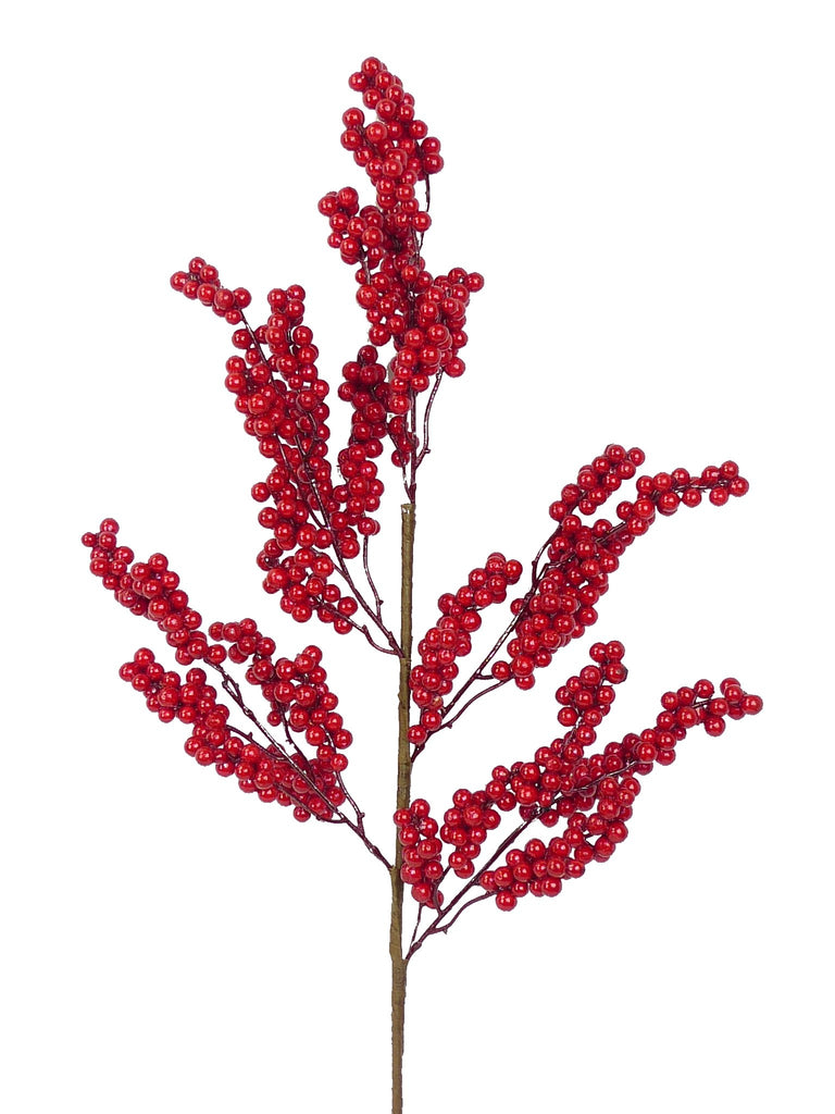 24" Red Cluster Berry Spray - 83266RD - The Wreath Shop