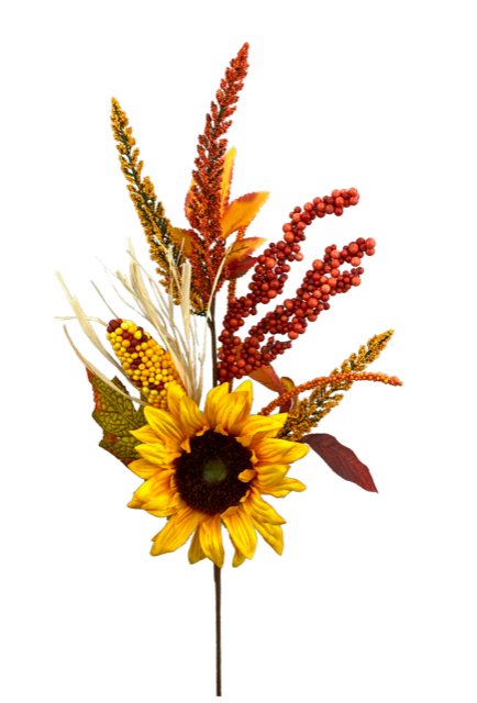 24" Sunflower Corn Berry Spray - 56751OR - The Wreath Shop