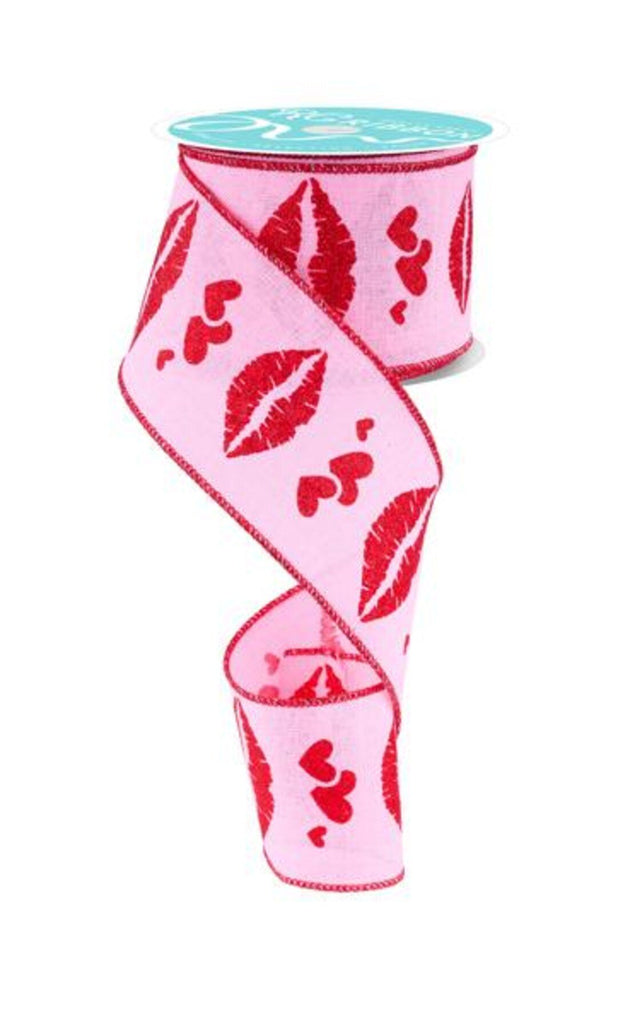2.5" Bold Lip Ribbon: Lt Pink/Red - RGF152415 - The Wreath Shop