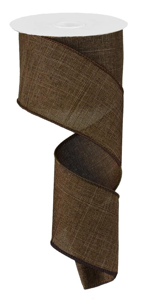 2.5" Brown Royal Faux Burlap Ribbon - 50Yds - RG527904 - The Wreath Shop