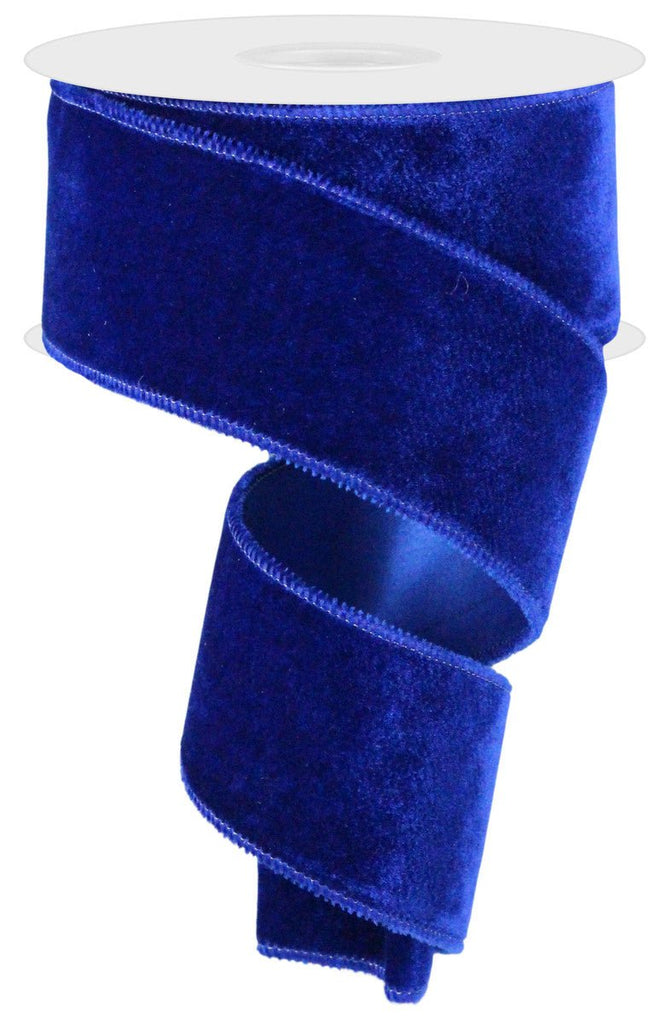 2.5" Deluxe Velvet Ribbon: Royal Blue - 10yds - RGE165925 - The Wreath Shop