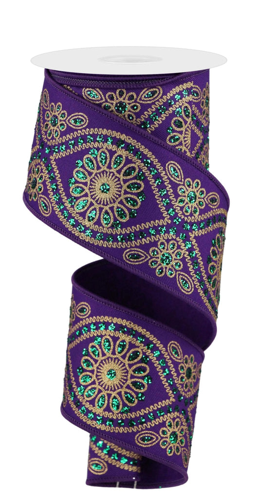 Sweetgrass Ribbon Mardi Gras Magic: Decor & Wreaths | The Wreath Shop