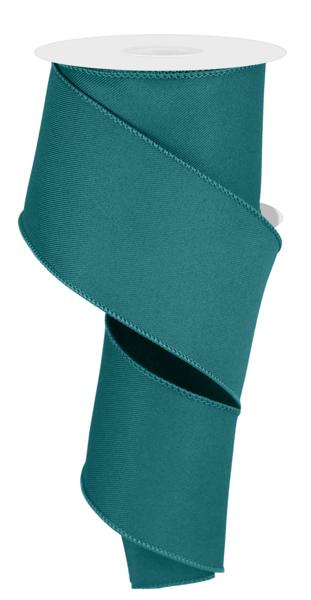 2.5" Diagonal Weave Fabric Ribbon: Dark Teal - RGE120334 - The Wreath Shop