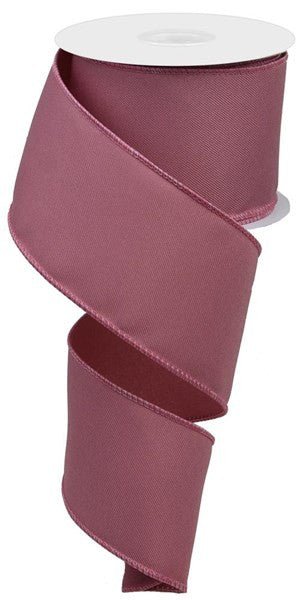 2.5" Diagonal Weave Fabric Ribbon: Dusty Rose - RGE1203EH - The Wreath Shop