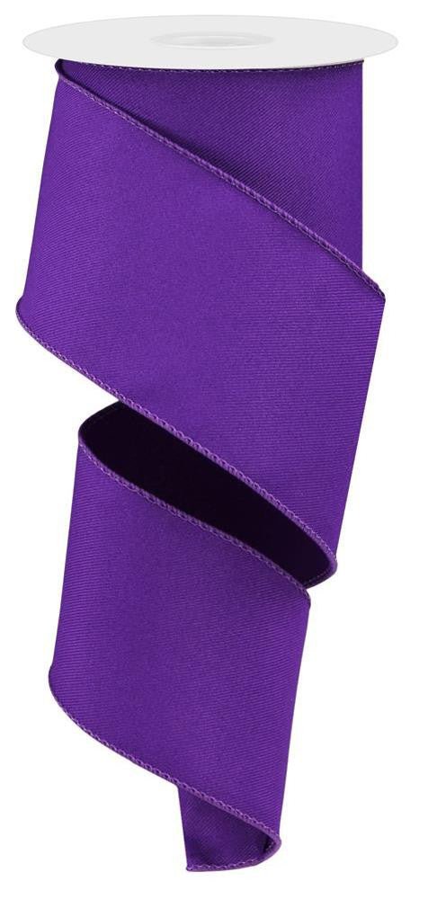 2.5" Diagonal Weave Fabric Ribbon: Purple - RGE120323 - The Wreath Shop