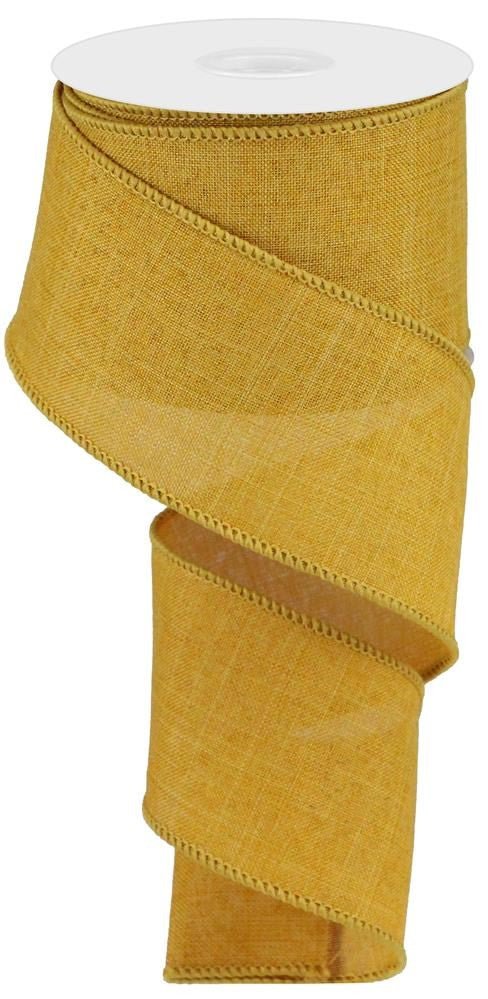 2.5" Dk Mustard Royal Faux Burlap Ribbon - 10Yds - RG1279F4 - The Wreath Shop