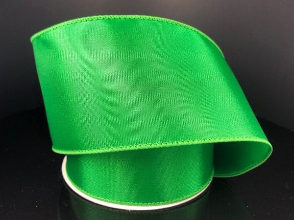 2.5" Emerald Green Budget Satin Ribbon Wired - 10Yds - 950240-17 - The Wreath Shop