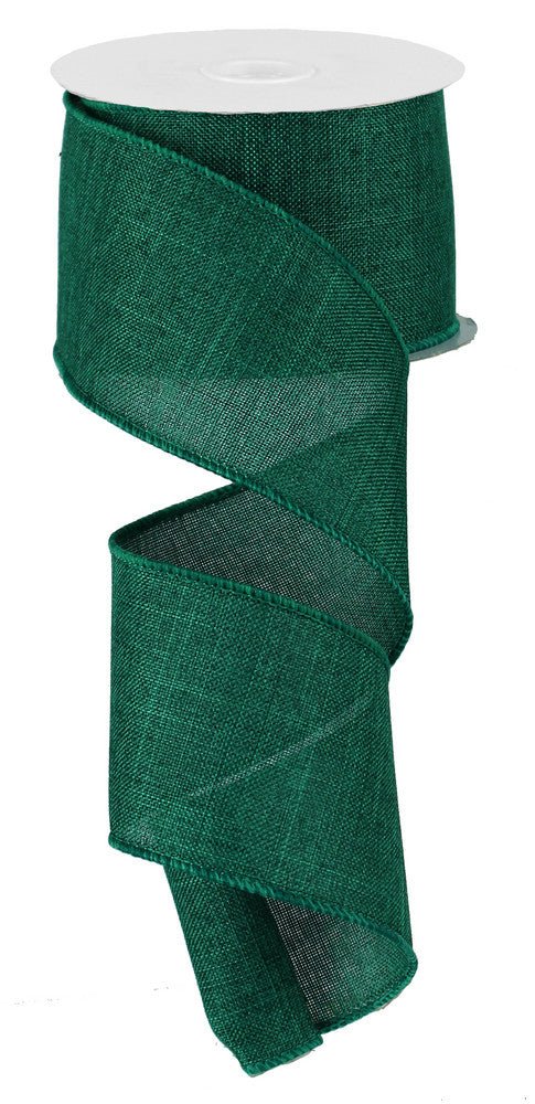 2.5" Emerald Royal Faux Burlap Ribbon - 10Yds - RG127906 - The Wreath Shop