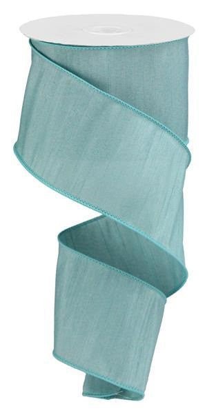 2.5" Faux Dupioni Ribbon: Aqua - 10yds - RD110294 - The Wreath Shop