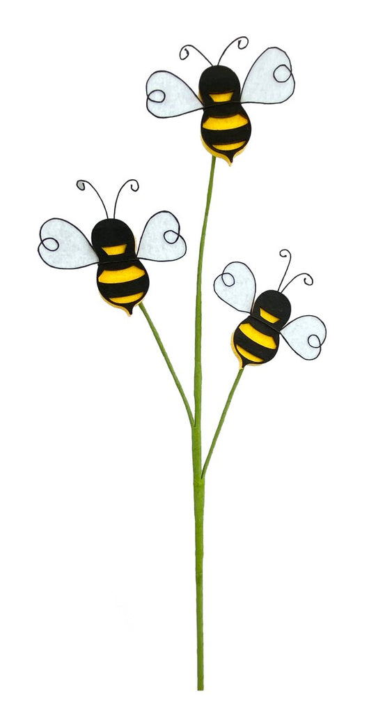 25" Felt Bumble Bee Spray - 63067YWBK - The Wreath Shop