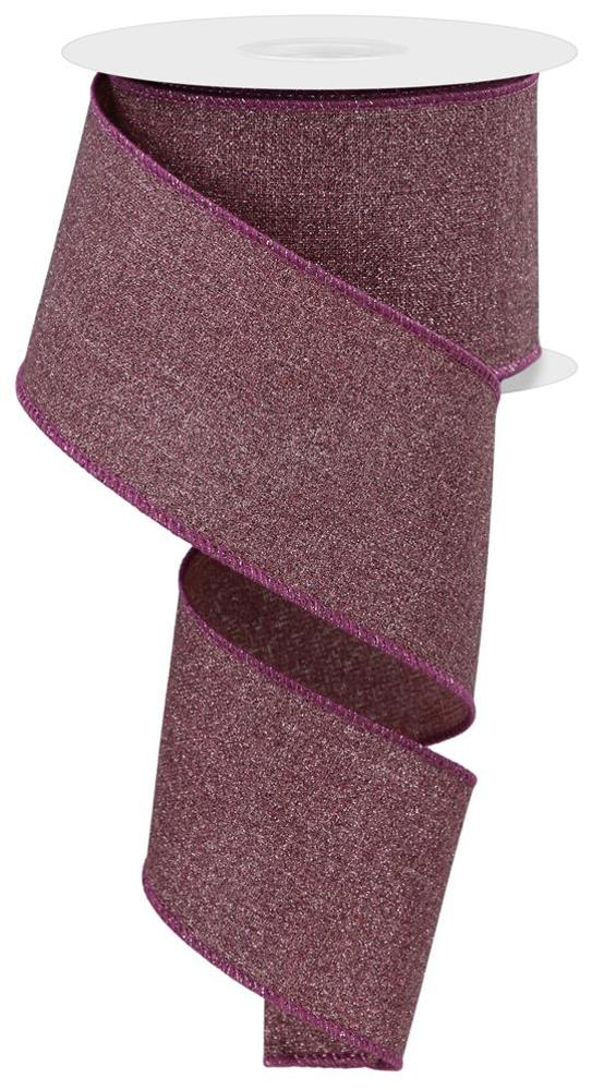 2.5" Fine Glitter Ribbon: Mulberry - 10yds - RGE1381AJ - The Wreath Shop