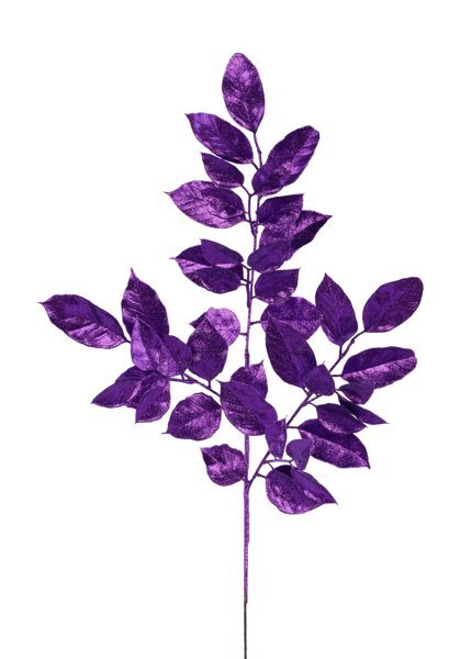 25" Glitter Salal Spray: Purple - XS235823 - The Wreath Shop