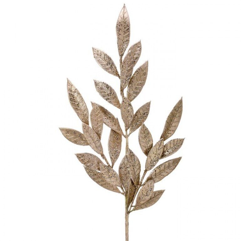 25" Glitter/Mica Laurel Spray: Champagne - MTX70677 - CHAM - The Wreath Shop