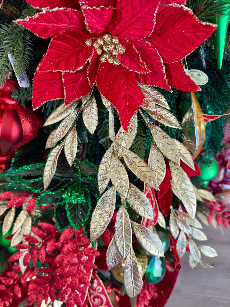 25" Glitter/Mica Laurel Spray: Champagne - MTX70677-CHAM - The Wreath Shop