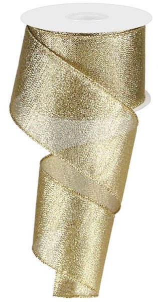 2.5" Gold Metallic Ribbon - 10yds - RGA102208 - The Wreath Shop