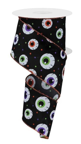 2.5" Halloween Eyeball Ribbon - 10yds - RGE147827 - The Wreath Shop