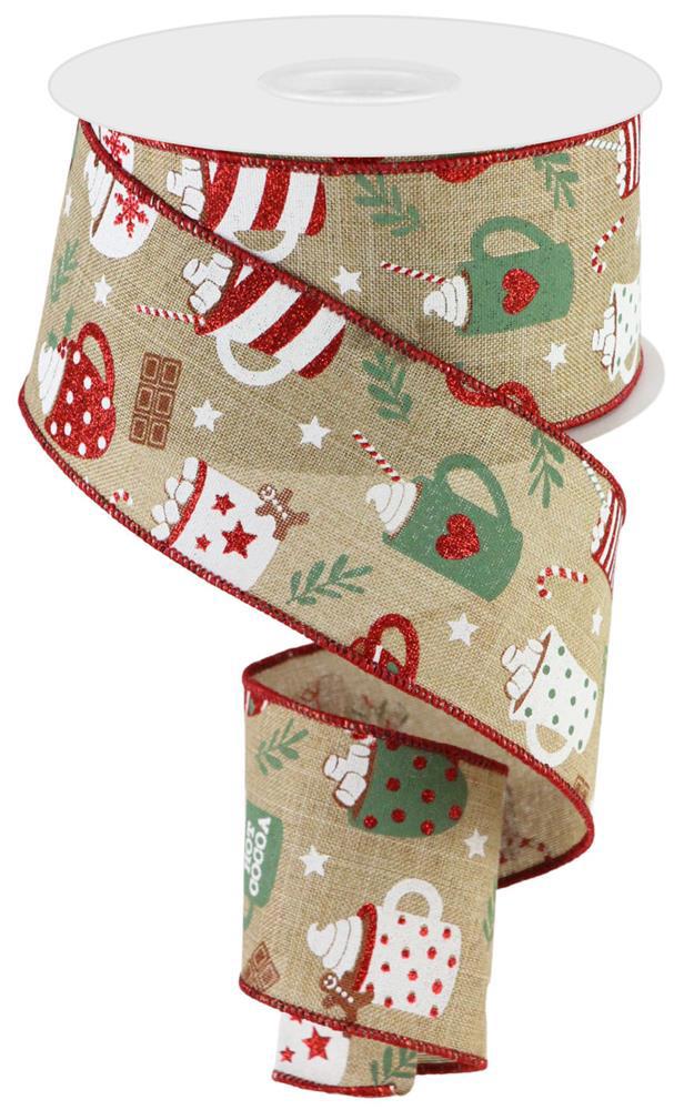 2.5" Hot Cocoa Ribbon: Beige - RGC175001 - The Wreath Shop