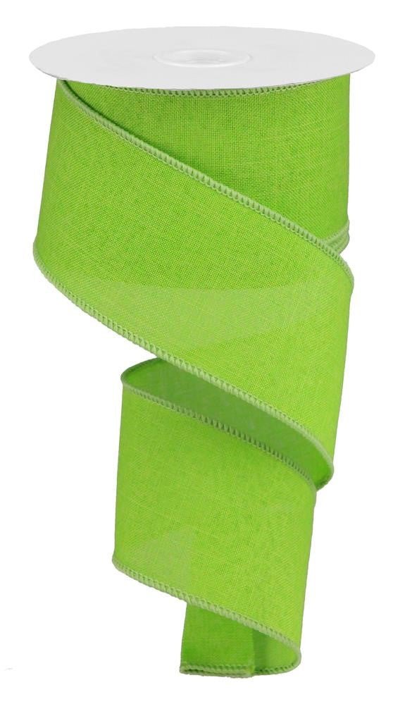 2.5" Lime Green Royal Faux Burlap Ribbon - 10Yds - RG1279E9 - The Wreath Shop