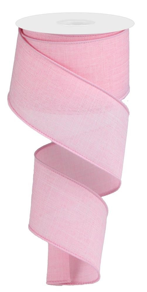 2.5" Lt Pink Royal Faux Burlap Ribbon - 10Yds - RG127915 - The Wreath Shop