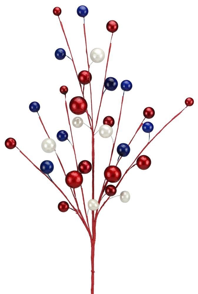 25" Metallic Ball Spray: Red/Blue/Wht - XS992946 - The Wreath Shop