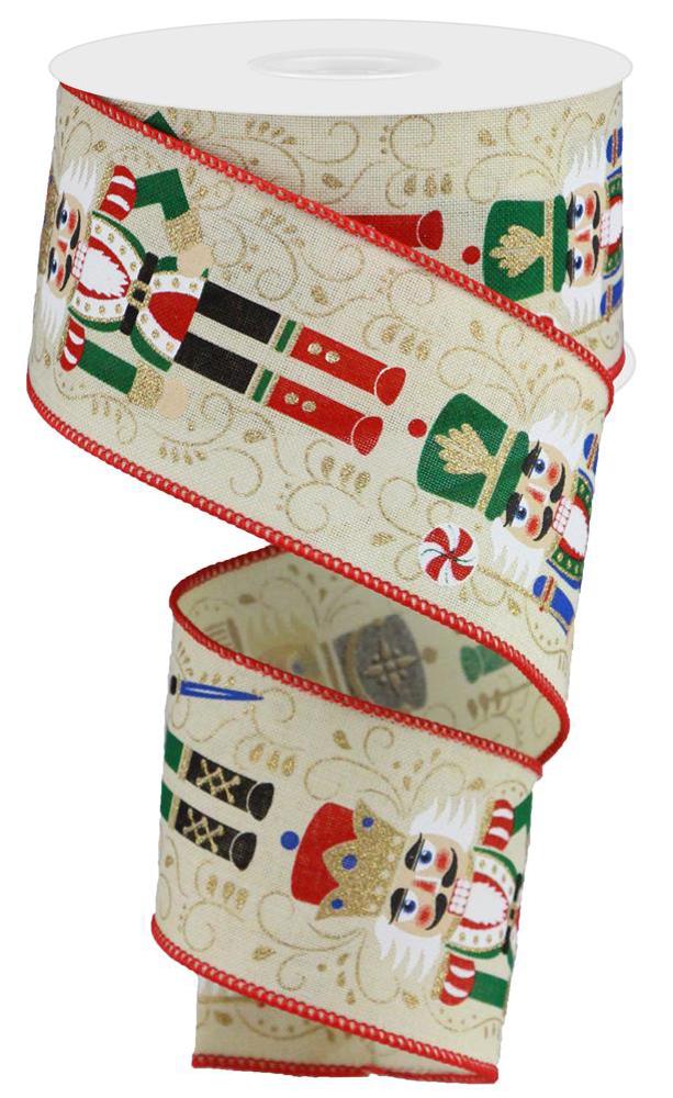 2.5" Nutcracker Ribbon: Cream - RGA134364 - The Wreath Shop