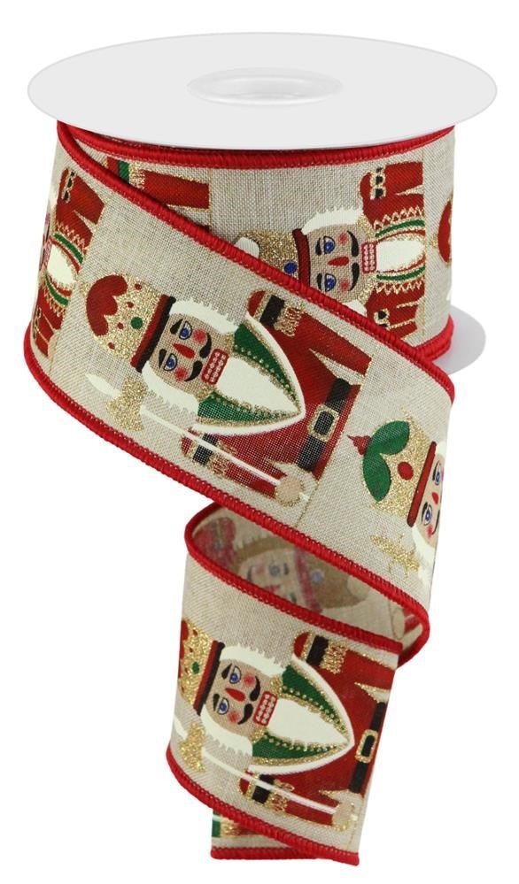 2.5" Nutcracker Ribbon: Light Natural - RGC156818 - The Wreath Shop