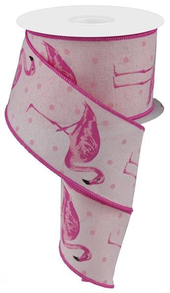 2.5" Pink Flamingo Ribbon - 10yds - RG0169815 - The Wreath Shop