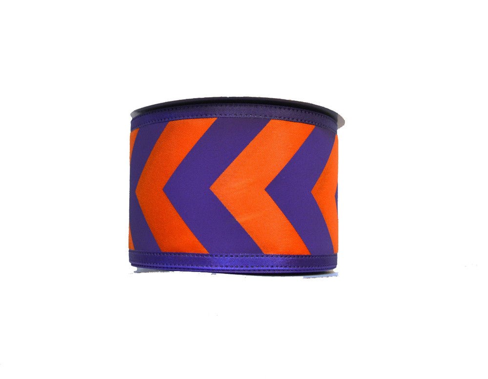 2.5" Purple/Orange Big Chevron Ribbon - 10yds - U305-1119 - The Wreath Shop