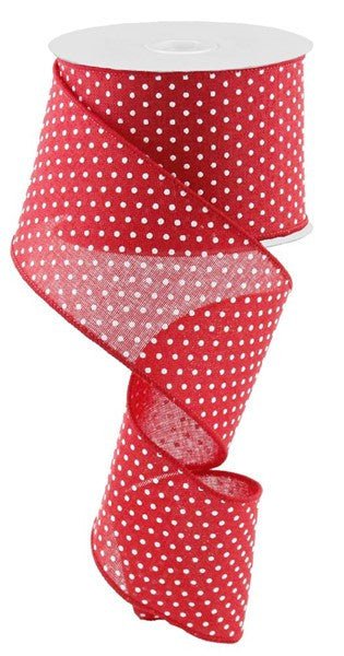 2.5" Raised Swiss Dot Ribbon: Red - 10yds - RG0165224 - The Wreath Shop