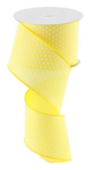 2.5" Raised Swiss Dot Ribbon: Yellow - 10yds - RG0165229 - The Wreath Shop