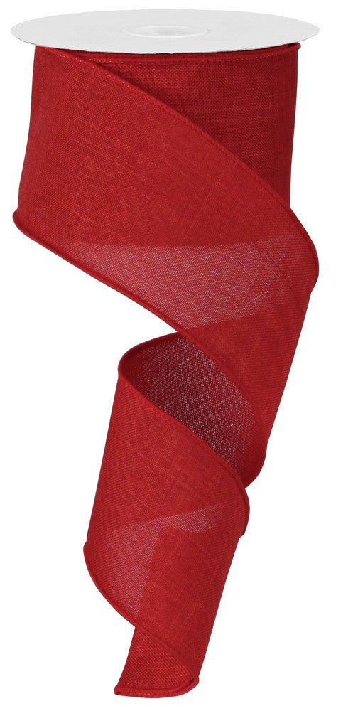 2.5" Red Royal Faux Burlap Ribbon - 10Yds - RG127924 - The Wreath Shop
